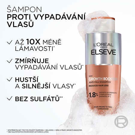 L’Oréal Paris Elseve Growth Booster posilující šampon proti vypadávání vlasů