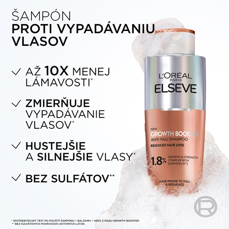 L’Oréal Paris Elseve Growth Booster posilňujúci šampón proti vypadávaniu vlasov