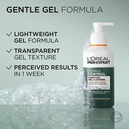 L’Oréal Paris Men Expert Derma Control gel nettoyant à la niacinamide