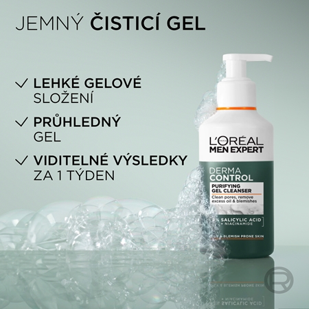 L’Oréal Paris Men Expert Derma Control čisticí gel s niacinamidem