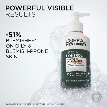 L’Oréal Paris Men Expert Derma Control gel nettoyant à la niacinamide