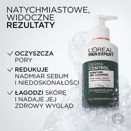 L’Oréal Paris Men Expert Derma Control żel oczyszczający z niacynamidem