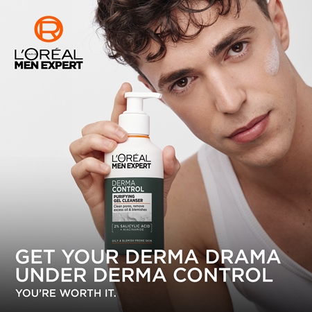 L’Oréal Paris Men Expert Derma Control gel nettoyant à la niacinamide