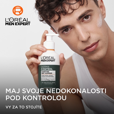 L’Oréal Paris Men Expert Derma Control čistiaci gél s niacínamidom