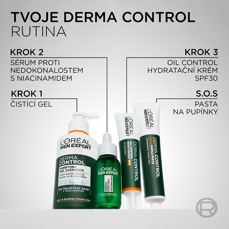 L’Oréal Paris Men Expert Derma Control čisticí gel s niacinamidem