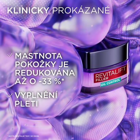 L’Oréal Paris Revitalift Filler Oil Control hloubkově hydratační krém pro mastnou a smíšenou pleť