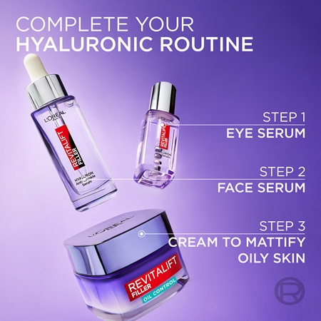L’Oréal Paris Revitalift Filler Oil Control hloubkově hydratační krém pro mastnou a smíšenou pleť