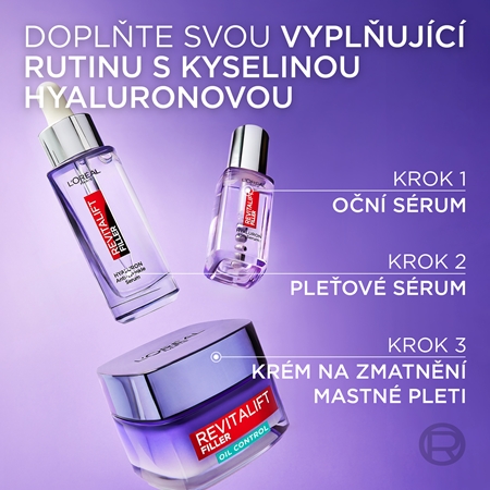 L’Oréal Paris Revitalift Filler Oil Control hloubkově hydratační krém pro mastnou a smíšenou pleť