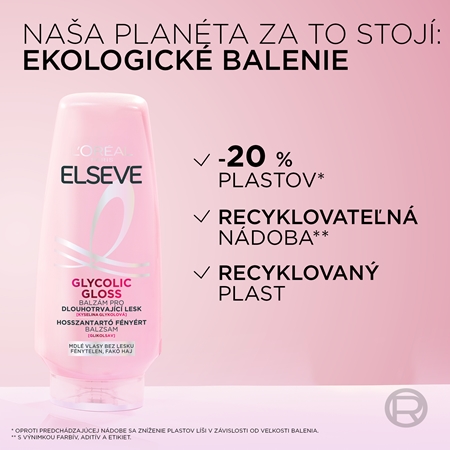 L’Oréal Paris Elseve Glycolic Gloss balzam na vlasy pre lesk