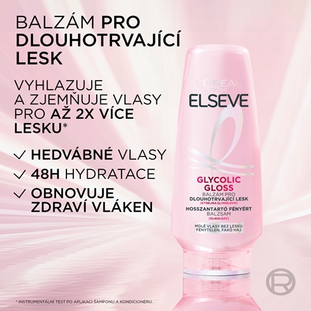 L’Oréal Paris Elseve Glycolic Gloss balzám na vlasy pro lesk