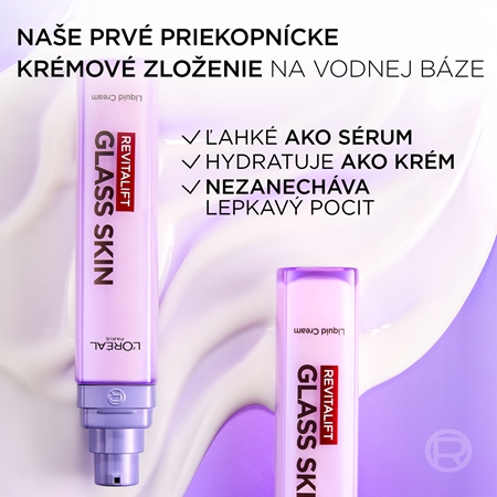 L’Oréal Paris Revitalift Filler Glass Skin intenzívny vyživujúci krém na vodnej báze