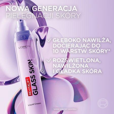 L’Oréal Paris Revitalift Filler Glass Skin krem intensywnie odżywiający na bazie wody