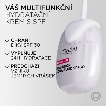 L’Oréal Paris Revitalift Hyaluron Aqua-Fluid lehký ochranný fluid SPF 30