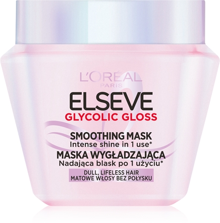 L’Oréal Paris Elseve Glycolic Gloss plaukų kaukė plaukų blizgesiui ir švelnumui užtikrinti