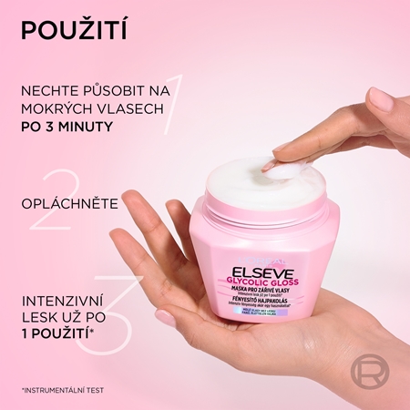 L’Oréal Paris Elseve Glycolic Gloss maska na vlasy pro zářivý lesk