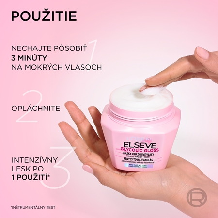 L’Oréal Paris Elseve Glycolic Gloss maska na vlasy pre žiarivý lesk