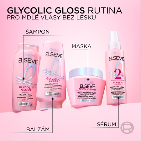 L’Oréal Paris Elseve Glycolic Gloss maska na vlasy pro zářivý lesk