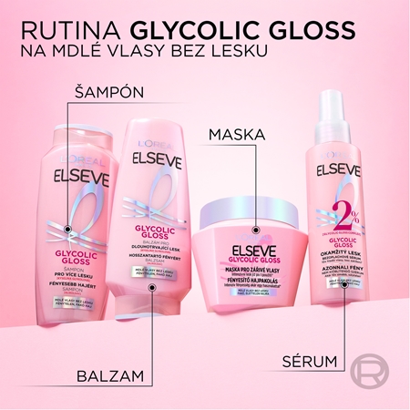 L’Oréal Paris Elseve Glycolic Gloss maska na vlasy pre žiarivý lesk
