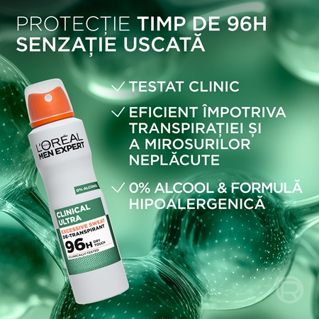 L’Oréal Paris Men Expert Clinical Ultra spray anti-perspirant pentru barbati