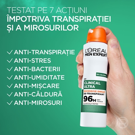 L’Oréal Paris Men Expert Clinical Ultra spray anti-perspirant pentru barbati