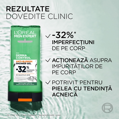 L’Oréal Paris Men Expert Derma Control gel de duș impotriva acneei