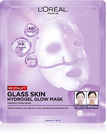 L’Oréal Paris Revitalift Filler Glass Skin mascarilla de hidrogel con efecto iluminador