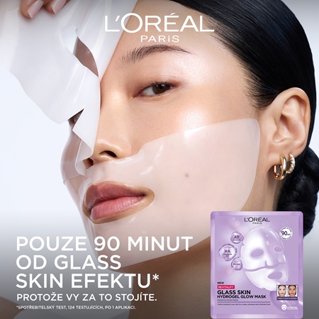 L’Oréal Paris Revitalift Filler Glass Skin hydrogelová maska s rozjasňujícím efektem