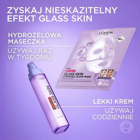 L’Oréal Paris Revitalift Glass Skin maseczka hydrożelowa z efektem rozświetlającym