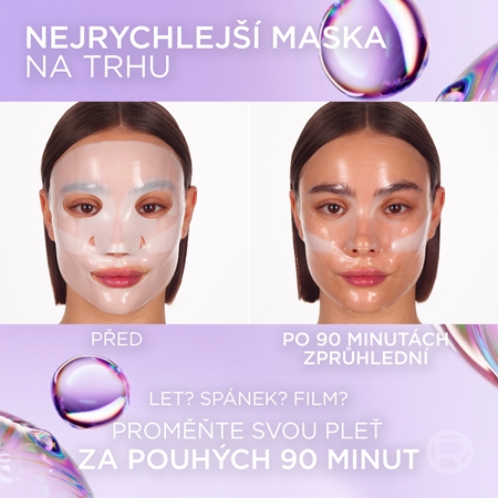 L’Oréal Paris Revitalift Filler Glass Skin hydrogelová maska s rozjasňujícím efektem