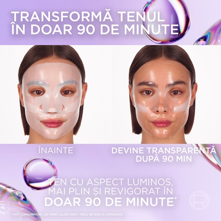 L’Oréal Paris Revitalift Filler Glass Skin mască hidrogel cu efect iluminator