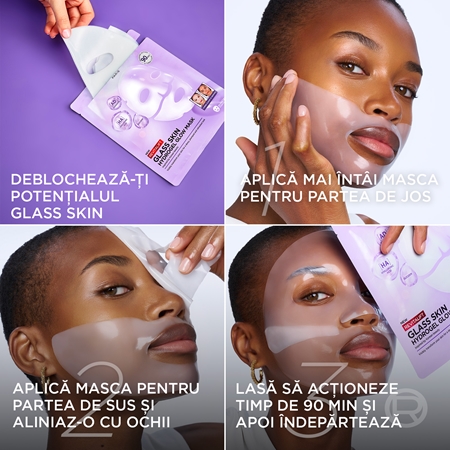L’Oréal Paris Revitalift Filler Glass Skin mască hidrogel cu efect iluminator