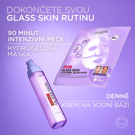 L’Oréal Paris Revitalift Filler Glass Skin hydrogelová maska s rozjasňujícím efektem