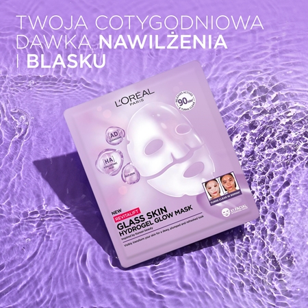 L’Oréal Paris Revitalift Glass Skin maseczka hydrożelowa z efektem rozświetlającym