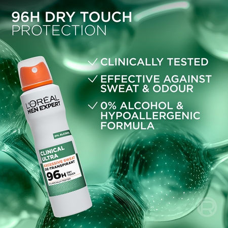 L’Oréal Paris Men Expert Clinical Ultra Antiperspirant Spray for men