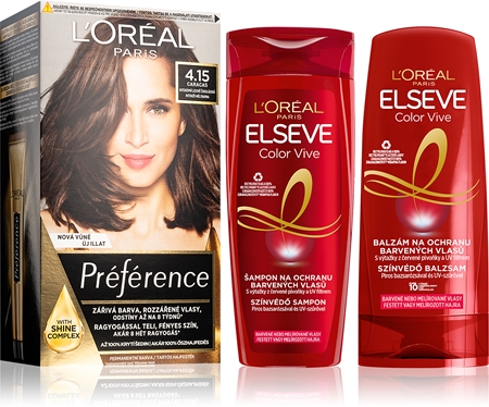 L’Oréal Paris Elseve Color-Vive Σετ για βαμμένα μαλλιά 4.15 Caracas