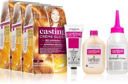 L’Oréal Paris Casting Crème Gloss coloration cheveux conditionnement avantageux 834 Golden Caramel
