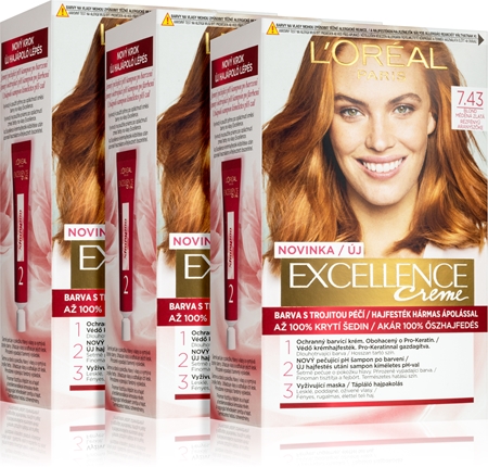 L’Oréal Paris Excellence Creme hair colour shade 7,43 Blonde Copper