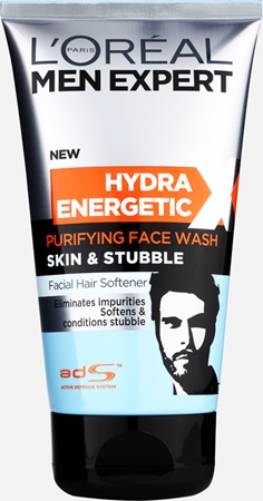 L’Oréal Paris Men Expert Hydra Energetic X tisztító arcápoló gél a szakáll puhítására