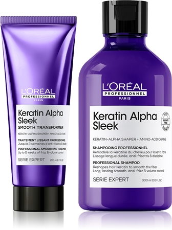 L’Oréal Professionnel Keratin Alpha Sleek ensemble pour lisser les cheveux