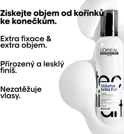 L’Oréal Professionnel Tecni.Art Full Volume Extra silně fixační pěna pro extra velký objem