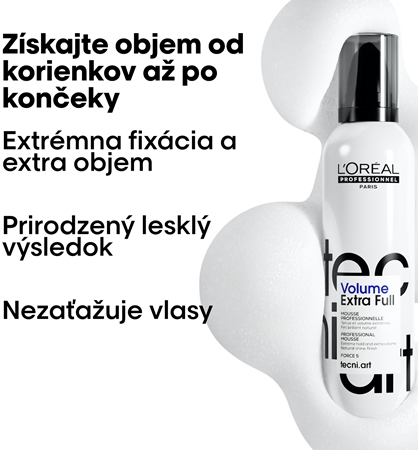 L’Oréal Professionnel Tecni.Art Full Volume Extra silne fixačná pena pre extra objem
