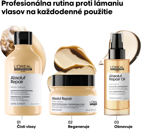 L’Oréal Professionnel Serie Expert Absolut Repair hĺbkovo regeneračný šampón pre suché a poškodené vlasy