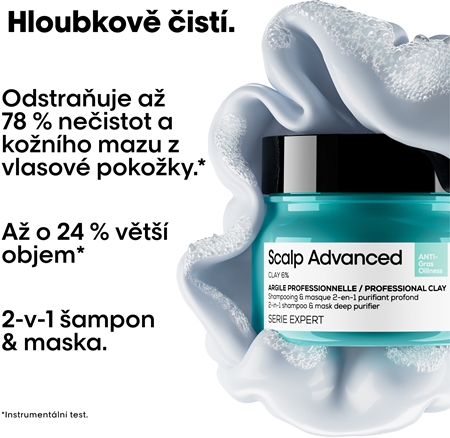 L’Oréal Professionnel Serie Expert Scalp Advanced šampon a maska 2 v 1 pro mastné vlasy a vlasovou pokožku