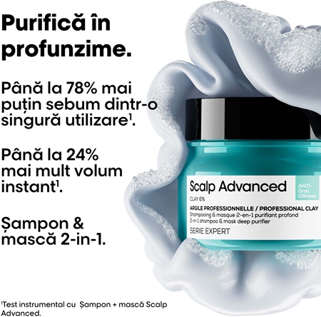 L’Oréal Professionnel Serie Expert Scalp Advanced șampon și mască 2 în 1 pentru par si scalp gras