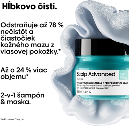 L’Oréal Professionnel Serie Expert Scalp Advanced šampón a maska 2 v 1 pre mastné vlasy a vlasovú pokožku