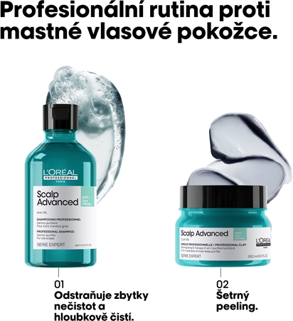 L’Oréal Professionnel Serie Expert Scalp Advanced šampon a maska 2 v 1 pro mastné vlasy a vlasovou pokožku
