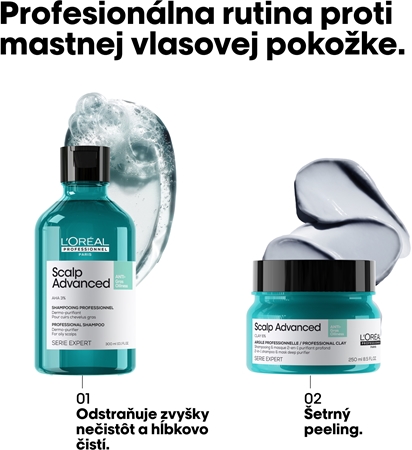 L’Oréal Professionnel Serie Expert Scalp Advanced šampón a maska 2 v 1 pre mastné vlasy a vlasovú pokožku