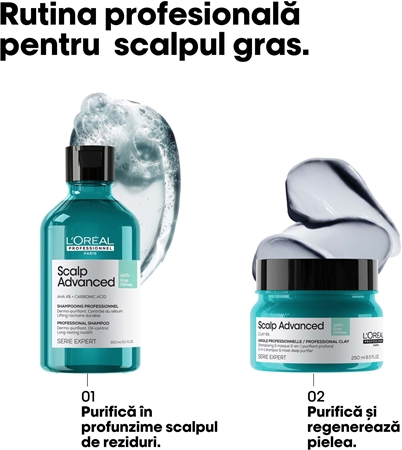 L’Oréal Professionnel Serie Expert Scalp Advanced șampon și mască 2 în 1 pentru par si scalp gras