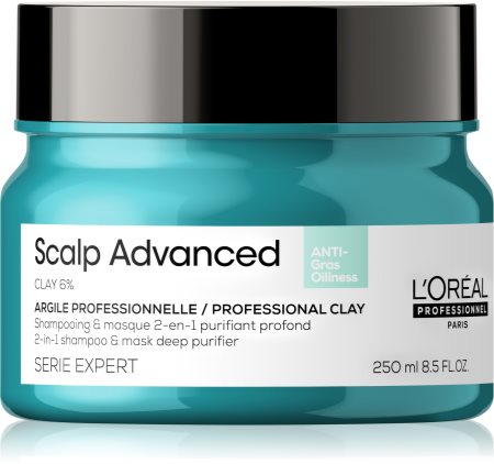 L’Oréal Professionnel Serie Expert Scalp Advanced Σαμπουάν και μάσκα 2 σε 1 για λιπαρά μαλλιά και το δέρμα της κεφαλής