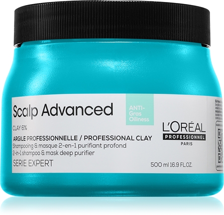 L’Oréal Professionnel Serie Expert Scalp Advanced 2 az 1-ben sampon és pakolás zsíros hajra és fejbőrre